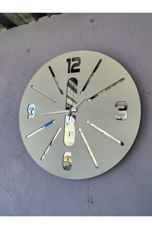 هدية من الألوان الأبيض من الخشب ساعة جدارية ديكورative مع أنماط مختلفة 50 سم - Aa Shop