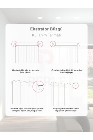 Beyaz Renk Keten Görünümlü Düz Tül Perde Ütü Istemez FlaxSerisi-EKSTRAFOR - 6