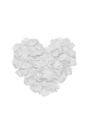 Beyaz Renkli Gül Yaprağı Şekilli Kumaş Konfeti 144 Lü 1 Paket - Partidolu