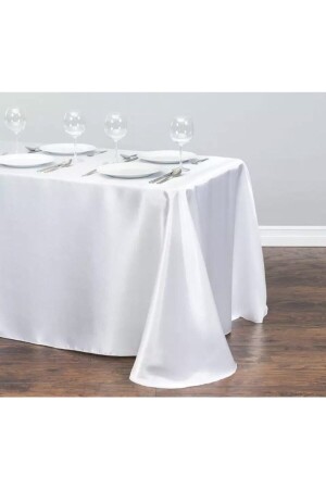 Beyaz Saten Masa Örtüsü - Mer Home