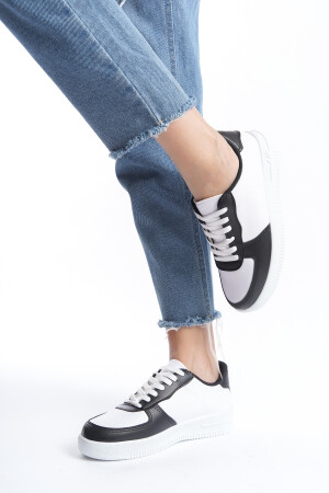 Beyaz-Siyah-Beyaz Kadın Sneaker BG1003-101-0001 - 4