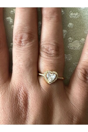 Beyaz taşlı kalpli Çelik yüzük portakal Çiçeği yağı hediyeli - Bircan Yıldırım Niyet Bulutları