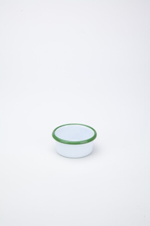 Beyaz Yeşil Emaye Mini Kase - Refika Birgül 100195 - 2