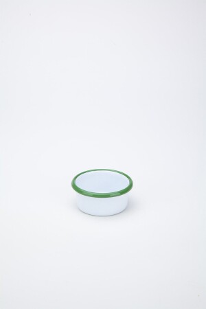 Beyaz Yeşil Emaye Mini Kase - Refika Birgül 100195 - 1