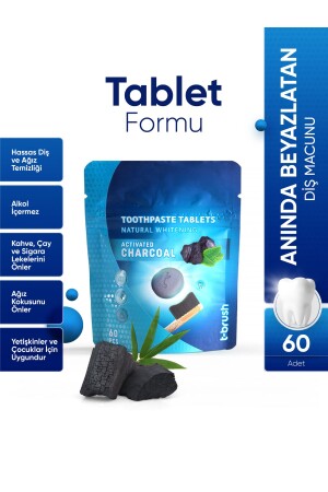 Beyazlatıcı Aktif Karbonlu Diş Macunu Tableti - Doğal Ve Etkili Beyazlatma 60Tablet - 1
