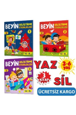 Beyin Geliştirme Etkinlikleri Yaz-sil Kitaplar 3-6 Yaş hb0019786057033109 - 3