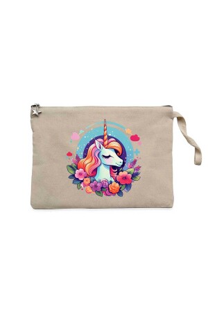 Bezaubernde cremefarbene Einhorn-Geldbörse/Handtasche mit Clutch - 2