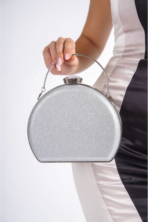 كيس ملابس المساء للمرأة من الفضة من الفضة BG1175-310-0001 - Moda Değirmeni