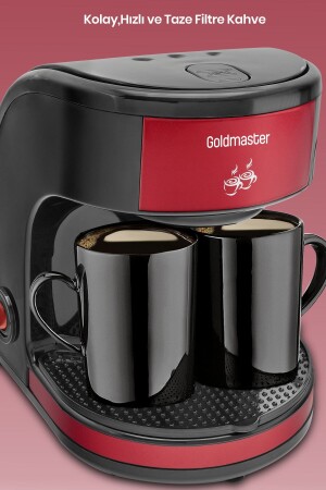 Bi Coffee Red Doppeltassen-Filterkaffeemaschine mit BiKahveGift - 4