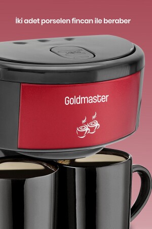 Bi Coffee Red Doppeltassen-Filterkaffeemaschine mit BiKahveGift - 5