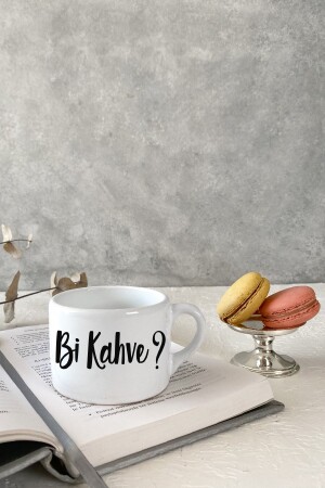 Bi Kahve? Beyaz Küçük Kupa Bardak Kahve Kupası Kupa Bardak Kahve Fincanı Espresso Fincanı - 3