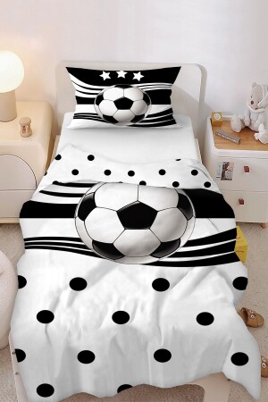 من المُعجبين بالنجوم السوداء والأبيض بالنمطات الأحادية للأطفال الأسرة مجموعة Bİ185-N - Bebişim Halı