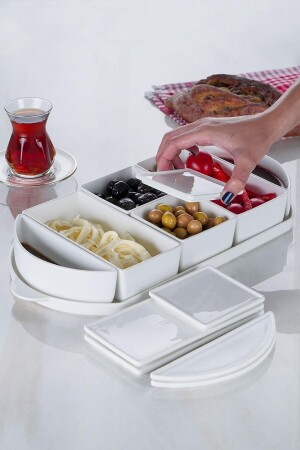 Bianco Perla 6-teiliges ovales Frühstücksset SCT-21-0420/4Y - ACAR