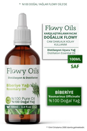 Biberiye Yağı %100 Doğal Bitkisel Uçucu Yağ Rosemary Oil 100ml - 1