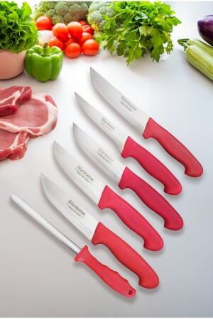 مجموعة من خمس سكاكين مطبخ و سكاكين قصاب - مع طاولة - Sürmene