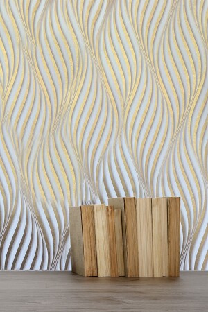 Bien Exclusive 2693 Urban Textures Bright Gold Wavy 3D Premium Tapete 5–30 m² - 2