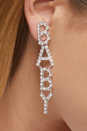 فمـنز-النساء حـرص حجر الزيـركون نموذج معلقة الفضة الماسية ثوب مساء حفل زفاف حفل الوعد الأقراط - Furtek Aksesuar