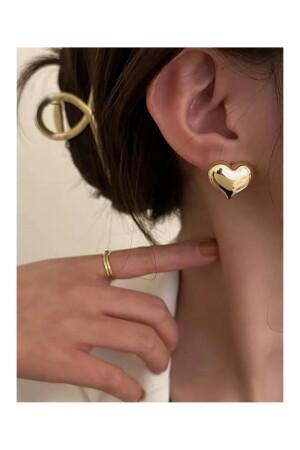 منز-النساء قلب الذهبية الأقراط القلب الأقراط الذهبية - Monalisatoka