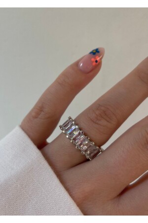 منز-الفضة اللون نصف دائرة حلقة الباجيت - Kiligistanbul