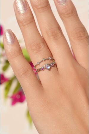 حلقة مزودة باللون الفضي - Sacce Scarves&Accessories