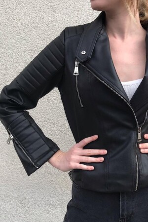 Bikerjacke aus veganem Leder L - 3