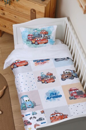 Bio-Baby-Bettbezug-Set (100 x 150) – Cartoon-Serie – Lightning Mcqueen und seine Freunde Patchwork ETNTB1BCCS025 - 1