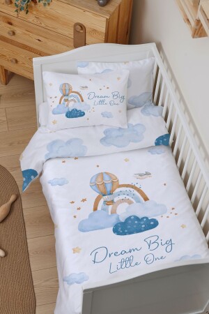 Bio-Baby-Bettbezug-Set (100 x 150) – für Baby-Serie – blaue Wolken und Ballon BSNVRBB001128 - 1