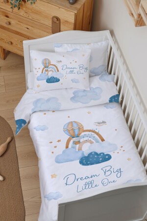 Bio-Baby-Bettbezug-Set (100 x 150) – für Baby-Serie – blaue Wolken und Ballon BSNVRBB001128 - 3