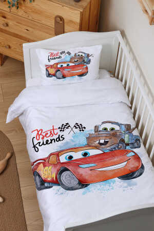 Bio-Babybettwäsche-Set (100 x 150) – Cartoon-Serie – Lightning McQueen und Tow Truck Mater ETNTB1BCCS002 - 2