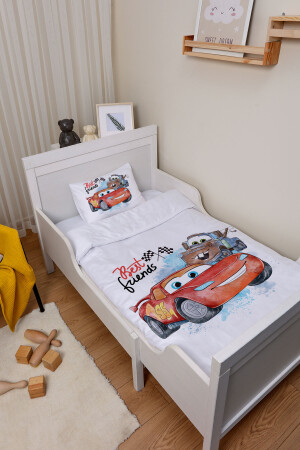 Bio-Babybettwäsche-Set (100 x 150) – Cartoon-Serie – Lightning McQueen und Tow Truck Mater ETNTB1BCCS002 - 3