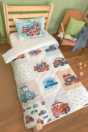 Bio-Einzelbettbezug-Set – Cartoon-Serie – Muster „Lightning Mcqueen und seine Freunde“ ETNTT1BCCS025 - 2