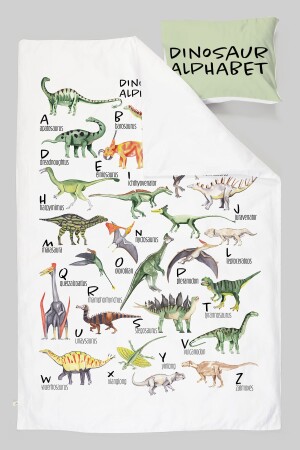 Bio-Einzelbettbezug-Set – Iconic-Serie – Dinosaurier-Alphabet ETNTT1BCIC006 - 4