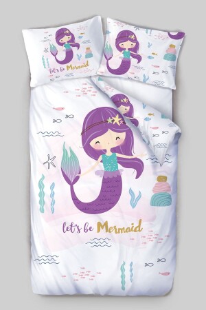 Bio-Einzelbettbezug-Set – Serie „For Baby“ – Purple Mermaid BSNVRTK00T061 - 4