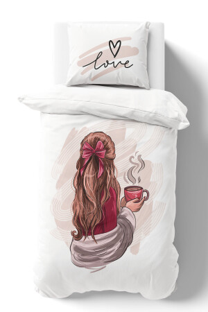 Bio-Einzelbettbezug-Set – Young-Serie – Coffee Love ESNVRTK001107 - 3