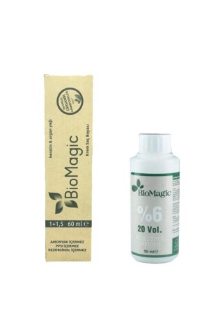 Bio-Haarfärbemittel 55-07 Intensives Schokoladenbraun 60 ml und Oxidationsmittel - 1