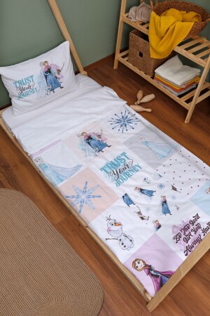 Bio-Montessori-Bettbezug-Set (100 x 200) – Cartoon-Serie – Frozen Elsa und Anna Patchwork ETNMN1STCS026 - 1