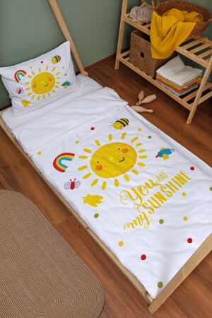 Bio-Montessori-Bettbezug-Set (100 x 200) – Serie „For Baby“ – Smiling Pastel Güneş ETNMN1STFB060 - 2