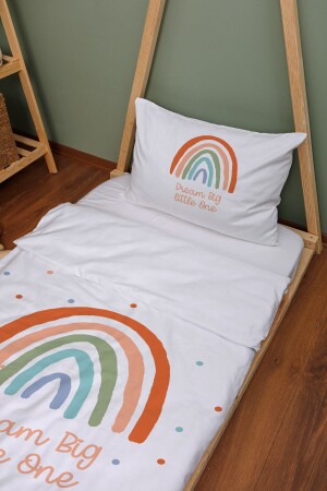 Bio-Montessori-Bettbezug-Set (100 x 200) – Vibe-Serie – Vintage Rainbow ETNMN1STVB019 - 4