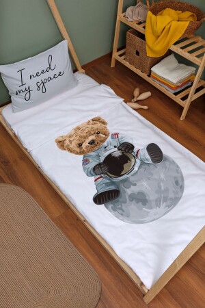 Bio-Montessori-Bettbezug-Set (100 x 200) – Young-Serie – Astronauten-Teddybär ETNMN1STYG124 - 2