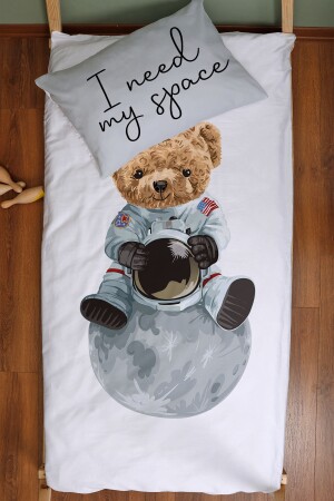 Bio-Montessori-Bettbezug-Set (100 x 200) – Young-Serie – Astronauten-Teddybär ETNMN1STYG124 - 5