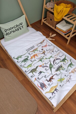 Bio-Montessori-Bettbezug-Set (100 x 200) – Young-Serie – Dinosaurier-Alphabet ETNMN1STYG092 - 2