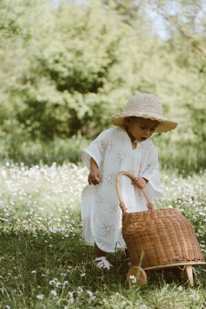 Bio-Musselin-Badetuch aus 100 % Bio-Baumwolle mit Kapuze für den Strand, für Kinder, Baby-Poncho, Bademantel - 5