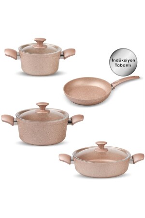 Biogranit Antique Rose Neues 7-teiliges Kochgeschirr-Set mit Induktionsboden 153. 03. 08. 1153 - 5