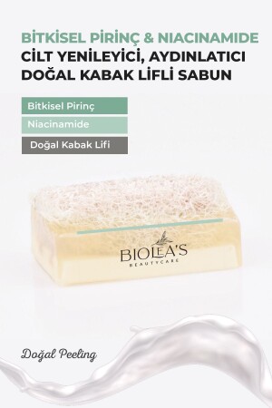 Biolea's Doğak Kabak Lifli Bitkisel Pirinç& Niacinamide Sabun 110 gr - 2