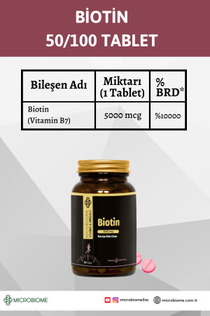 Biotin 5000 Mcg 100 Tablet MB-BİOTİN-100 - 6