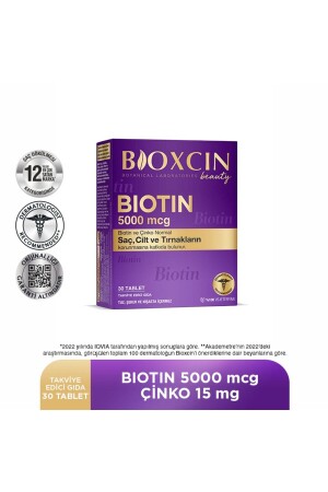 Biotin 5.000 Mcg 30 Tablet - Biotin Çinko 15 Mg Saç Ve Tırnak Vitamini - 2