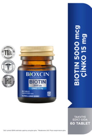 Biotin 5000 Mcg Nahrungsergänzungsmittel 60 Tabletten – Gesundes Haar, Haut, Nägel 8680512628019 - 5