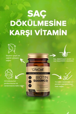 Biotin 5000 Mcg - Saç Ve Tırnak Vitamini Gıda Takviyesi - 4