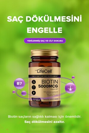 Biotin 5000 Mcg – Vitamin-Nahrungsergänzungsmittel für Haare und Nägel - 6