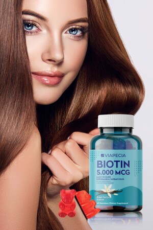 Biotin 5000 mg 60 Stück in Geleeform schützt Haar und Haut - 6